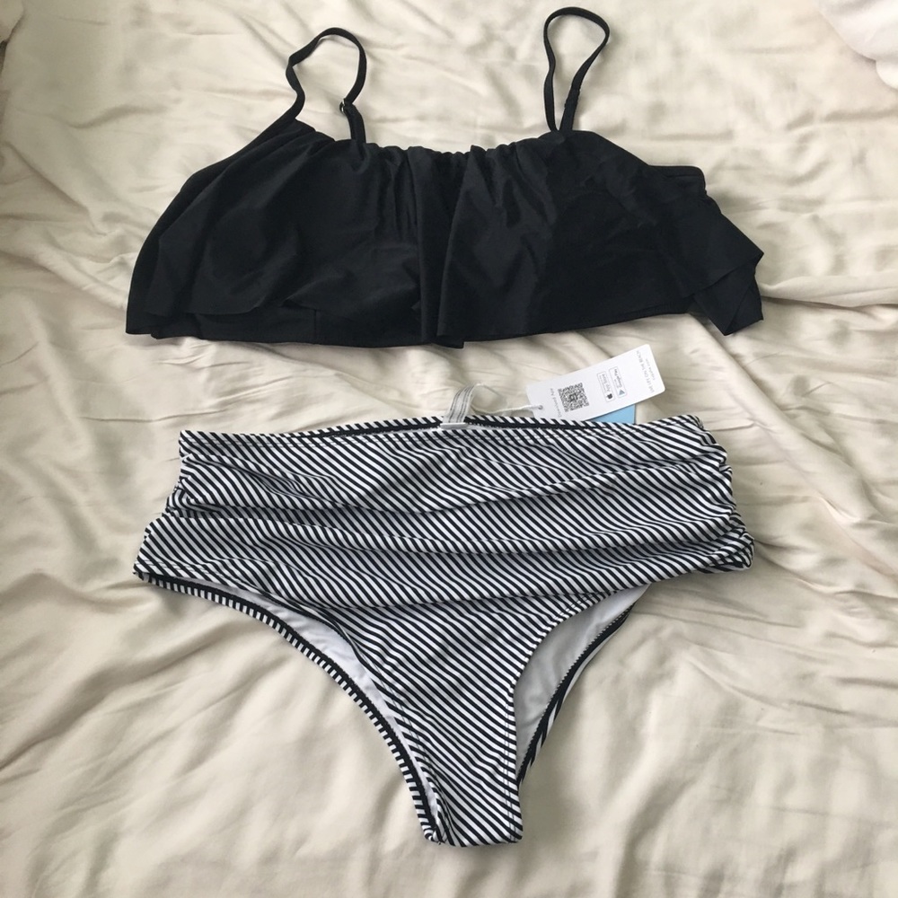 High Waisted Ruffle Too Bikini